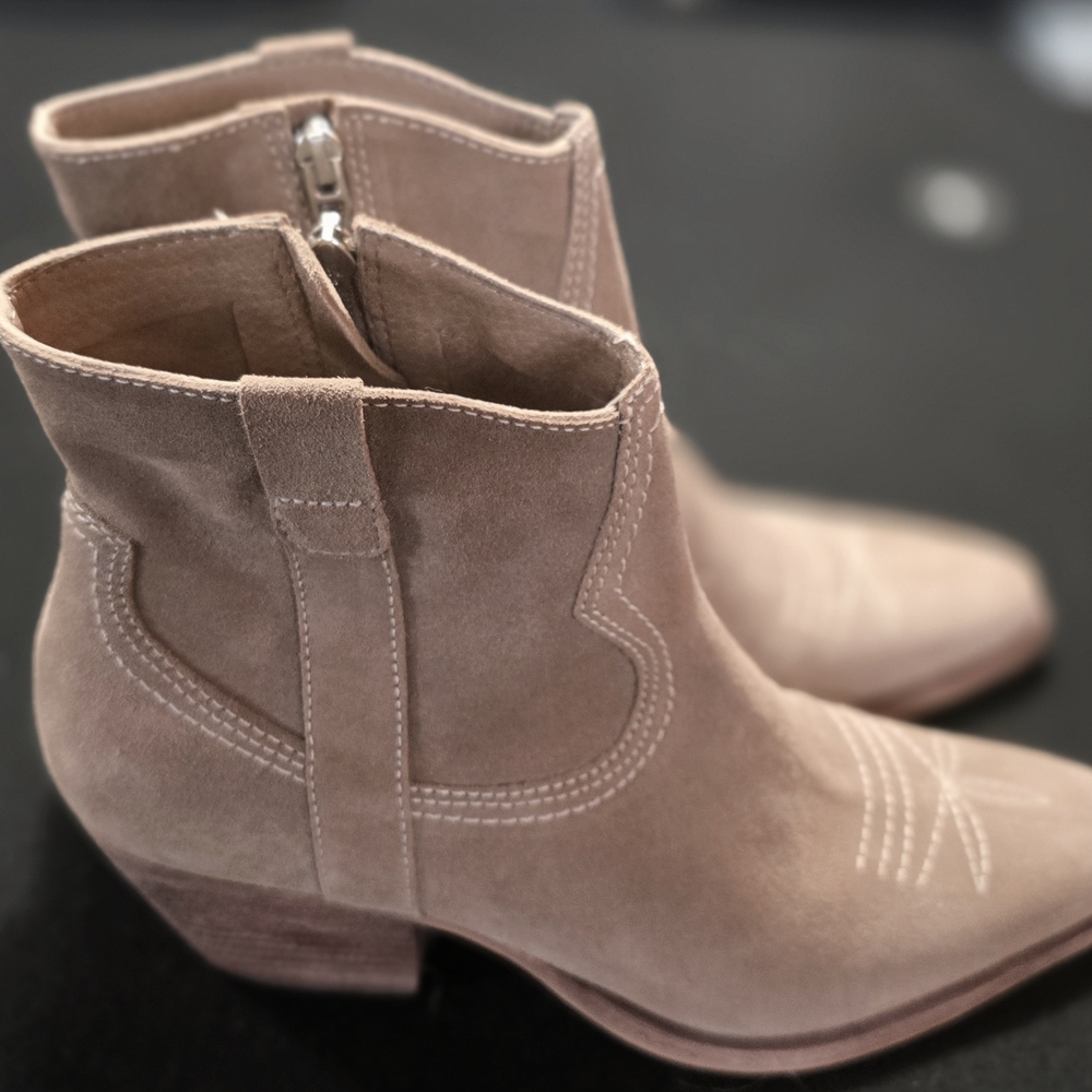 Dolce Vita Taupe Suede Ankle Booties
